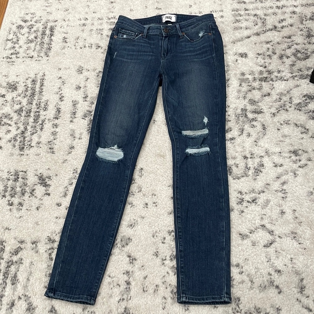 Paige Verdugo Ankle Destructed Skinny Jeans - Valera